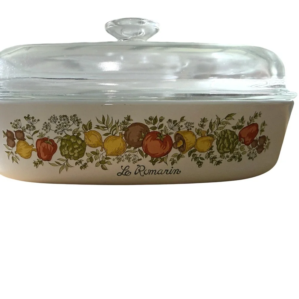 Corning Ware Casserole Set Spice‎ of Life Le Romarin Vintage Grandmacore